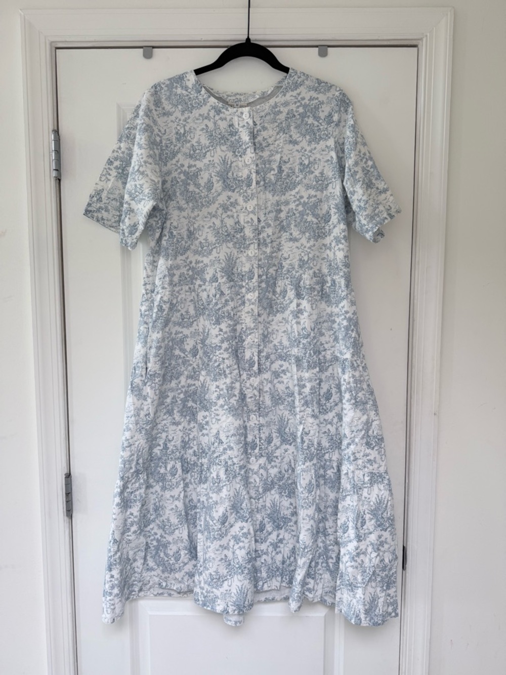 The Vermont Country Store’s Green Mountain Mercantile  Blue Toile Dress Sz 12